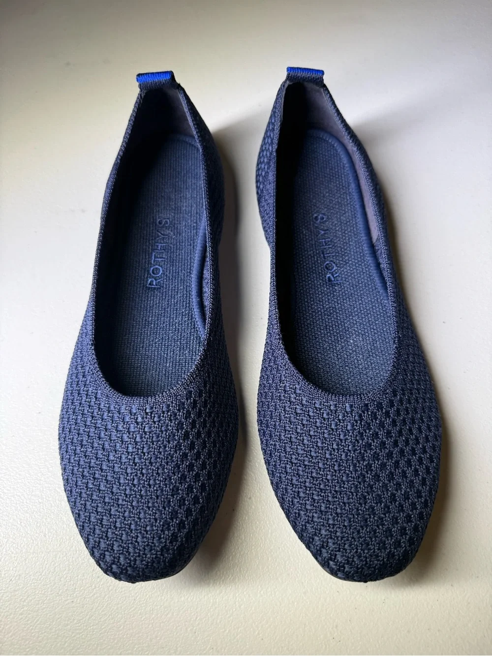 Rothy's Navy Knit Slip-On Ballet Flats